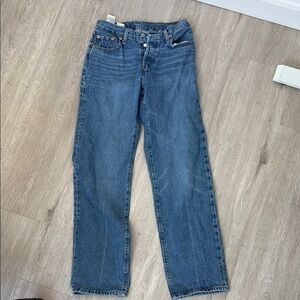 Levi's 501 Blue Straight Leg Women's Jeans